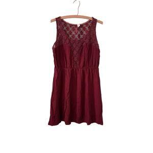 Element Women’s Large Burgundy Mesh Sleeveless Summer Dress